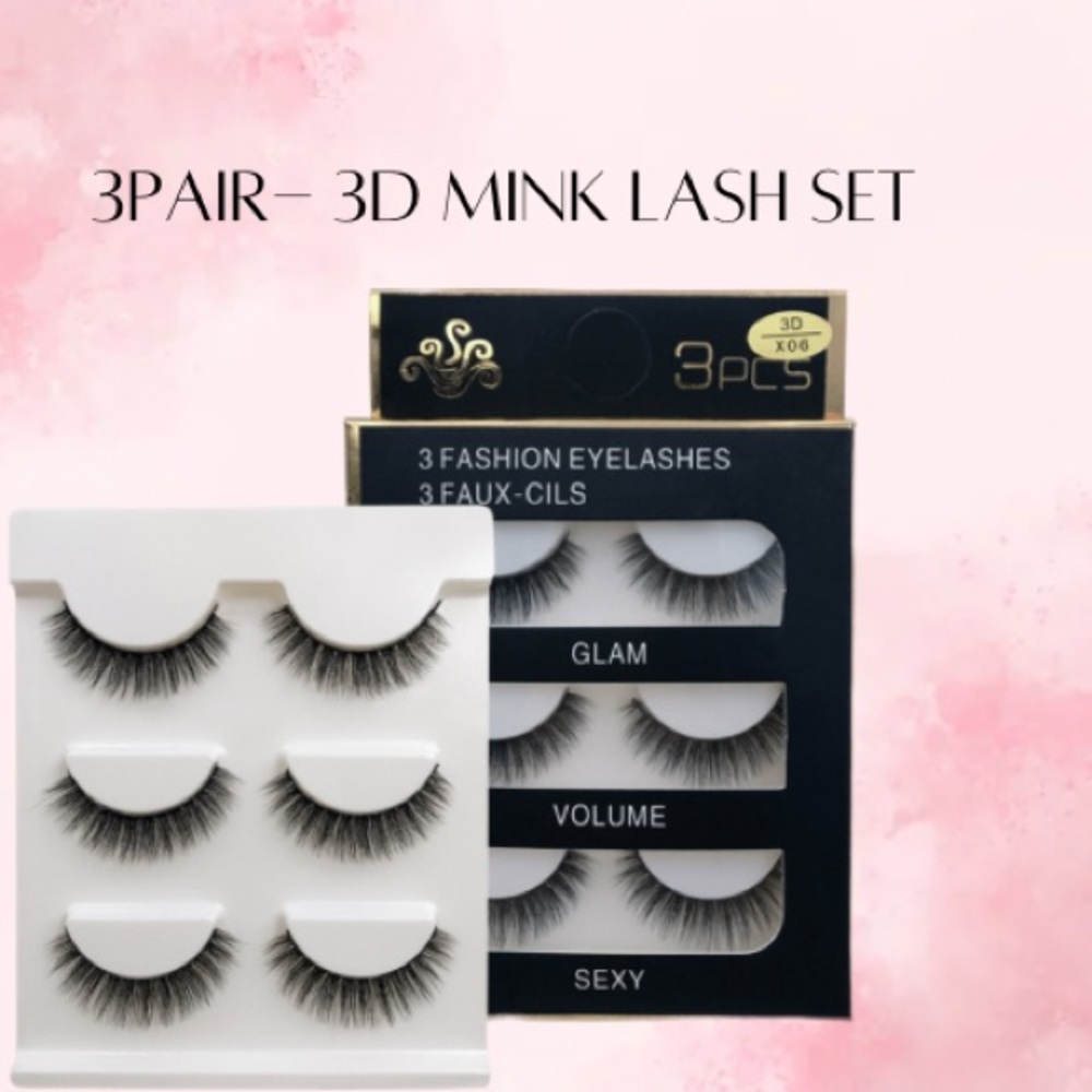 3D Mink Eyelashes(Set of 3)